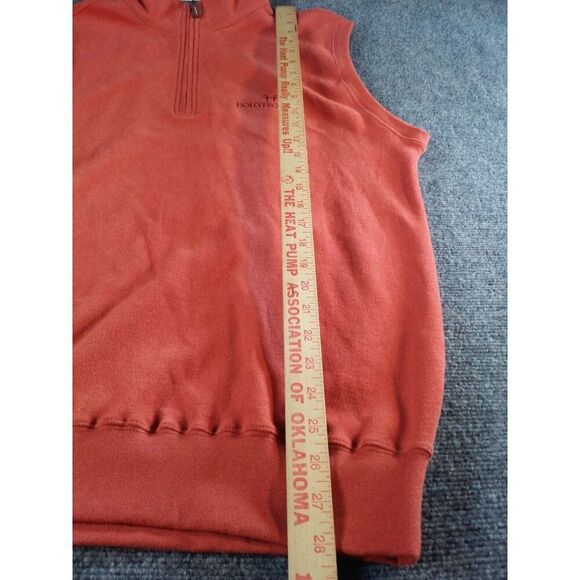 Peter Millar Sleeveless Vest Men Sz M Orange Cotton Hollyfrontier Embroidered Sp - Picture 3 of 8